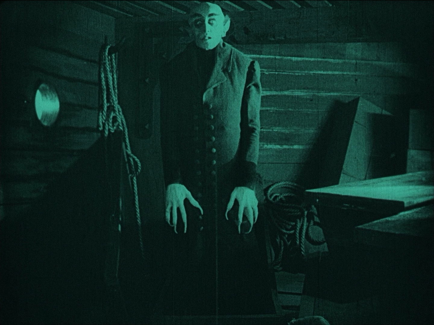 Max Schreck as Count Orlok in the 1922 silent film Nosferatu. He looks lanky and rodent-like